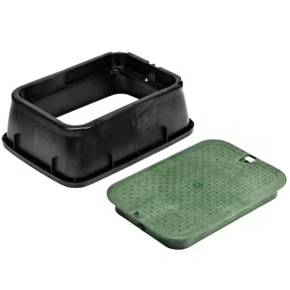 NDS - 115 - 14"x19"x6" Box and Overlapping Lid Extension, Green Lid/ Black Body