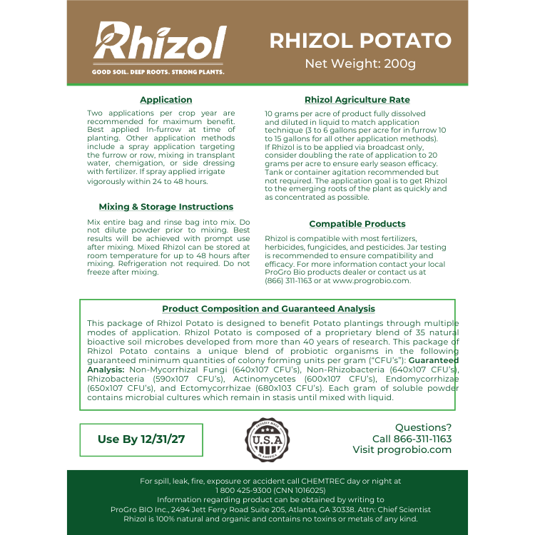 Rhizol Potato - Dissolvable Microbial Soil Inoculant