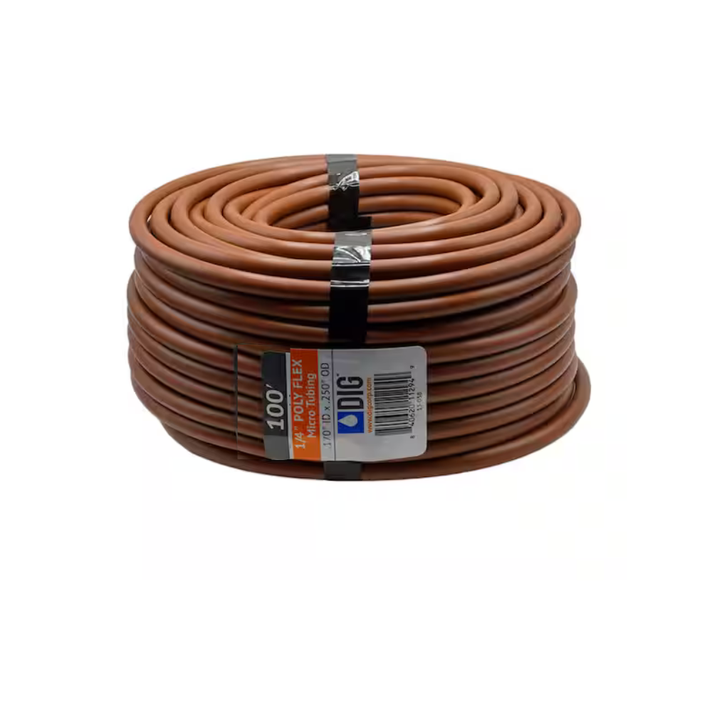 DIG - 1/4" Brown Micro Polyflex Tubing (.170 ID x .250 OD, 100') - 12-404FX