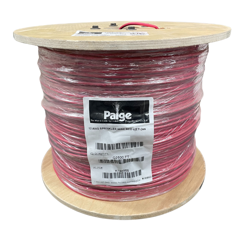 Paige - 12/1 x 2500' - 12 AWG Underground Sprinkler Wire (Red)