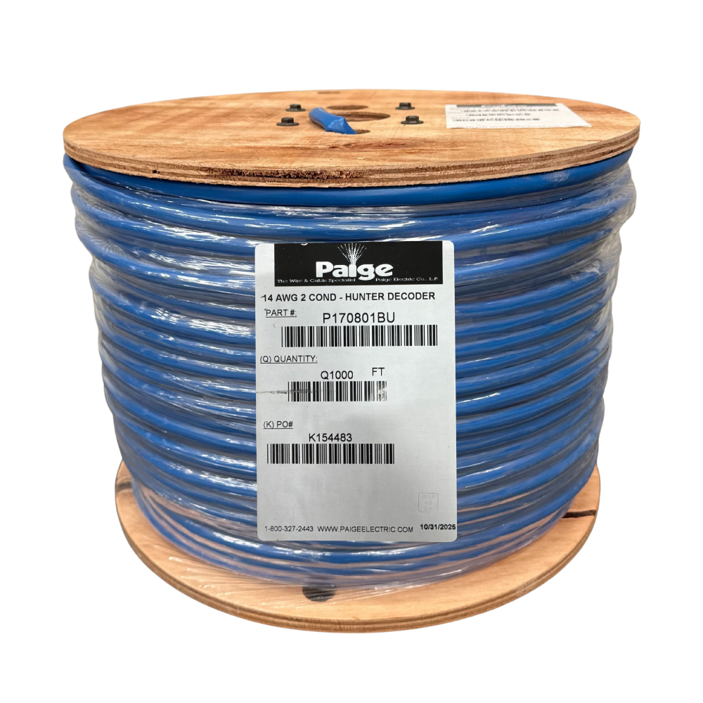 Paige - 14/2 x 1,000' - 14 AWG 2-Conductor Decoder Cable (Hunter Jacketed, Blue)