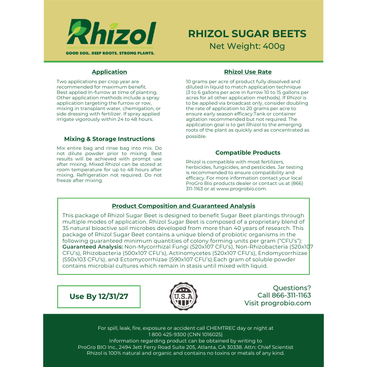 Rhizol Sugar Beet - Dissolvable Microbial Soil Inoculant