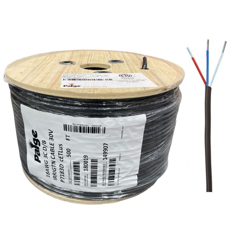 Paige - 18/3 x 500' - 18 AWG 3 Conductor Underground Sprinkler Wire