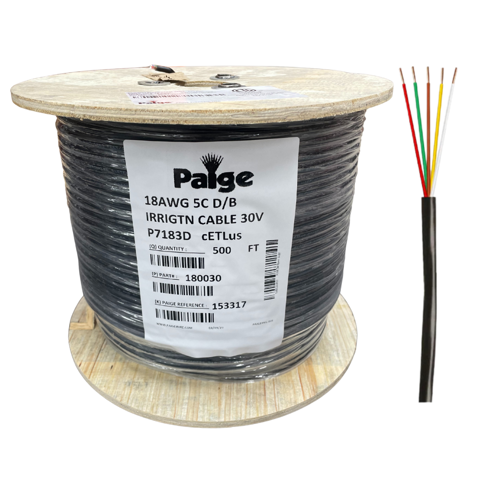 Paige - 18/5 x 500' - 18 AWG 5 Conductor Underground Sprinkler Wire