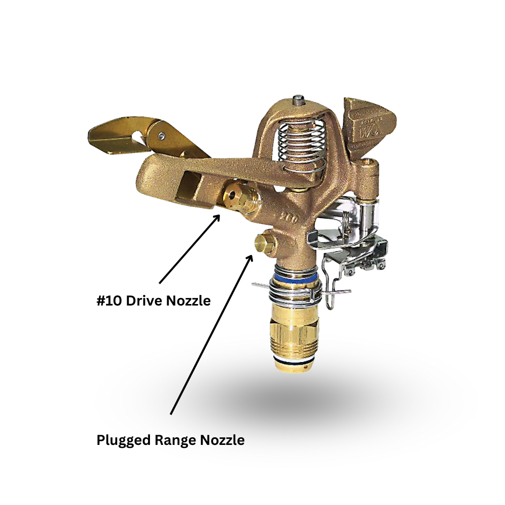 Buckner - 261SDX10PG - 3/4'' Full/Part Circle Brass Impact Sprinkler MPT