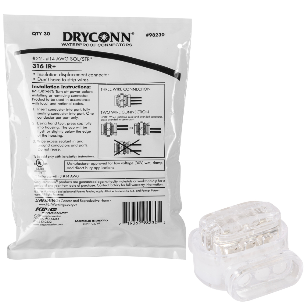 Dryconn - Insulation Displacement Wire Connector (30 Pack) - 316 Ir+