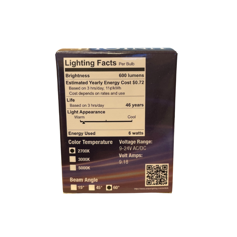 Unique - MR16 Flex Gold LED Bulb (6 Watt, 2700K, 60 Degree)