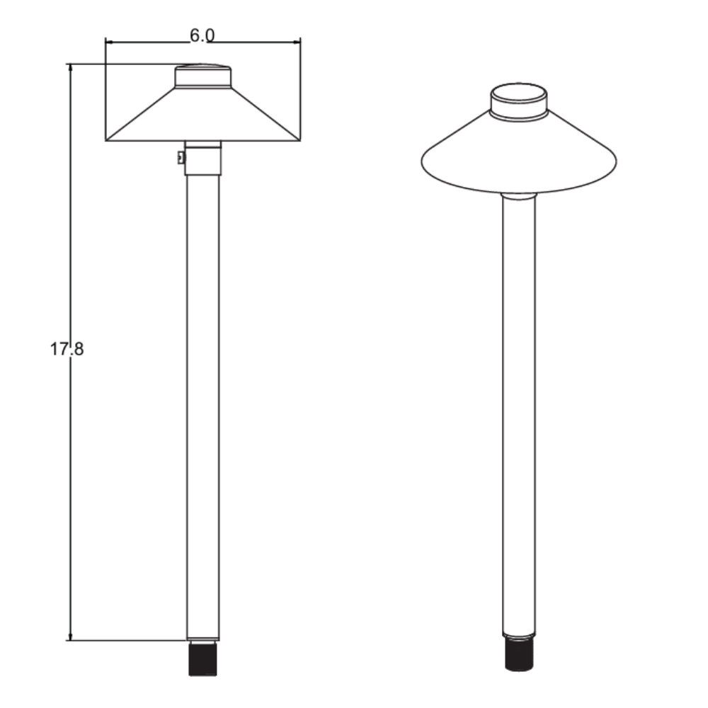 Unique - Fission LED Path Light (16" Stem, 12V, 1W-2700K) - FISS-L127-WB