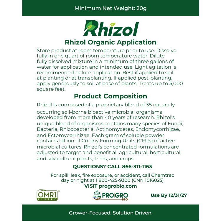 Rhizol Organic - Dissolvable Microbial Soil Inoculant