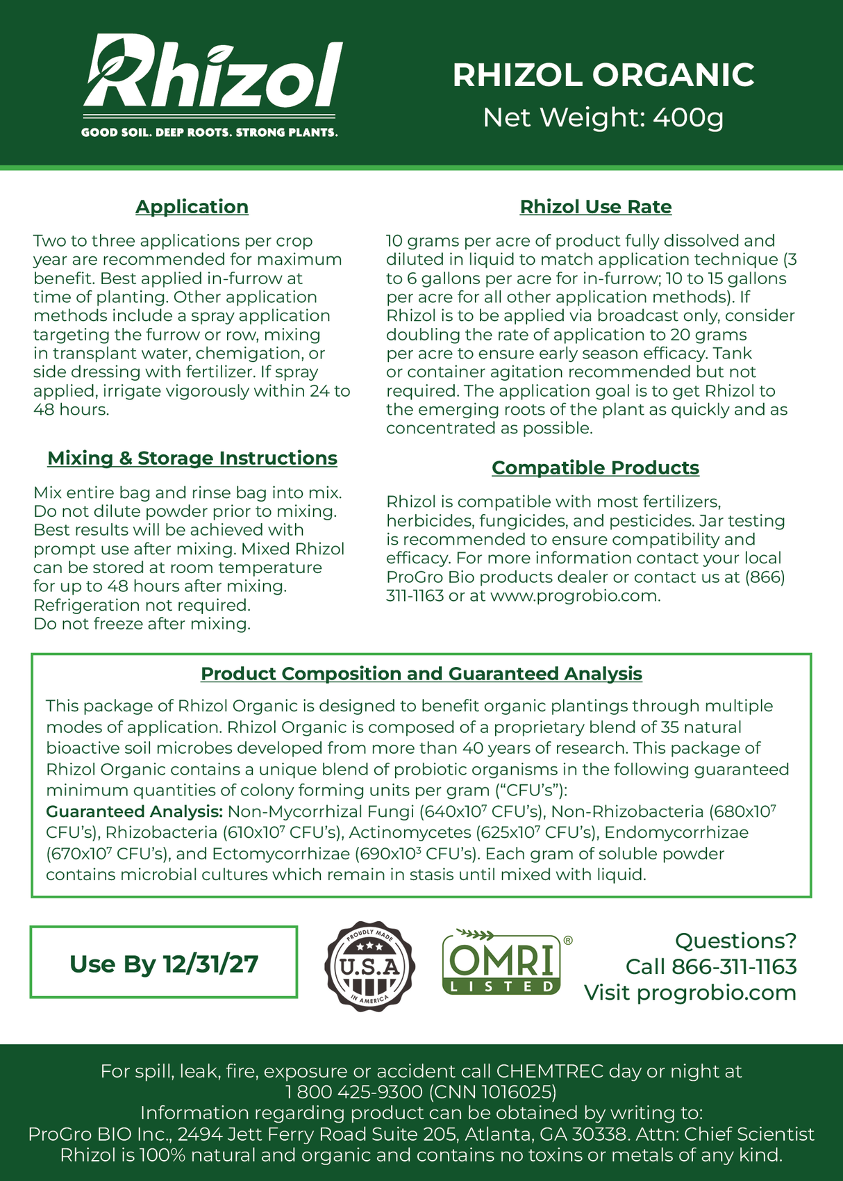 Rhizol Organic - Dissolvable Microbial Soil Inoculant