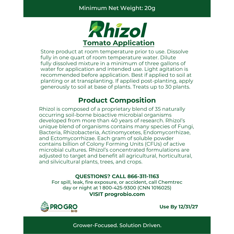 Rhizol Tomato - Dissolvable Microbial Soil Inoculant
