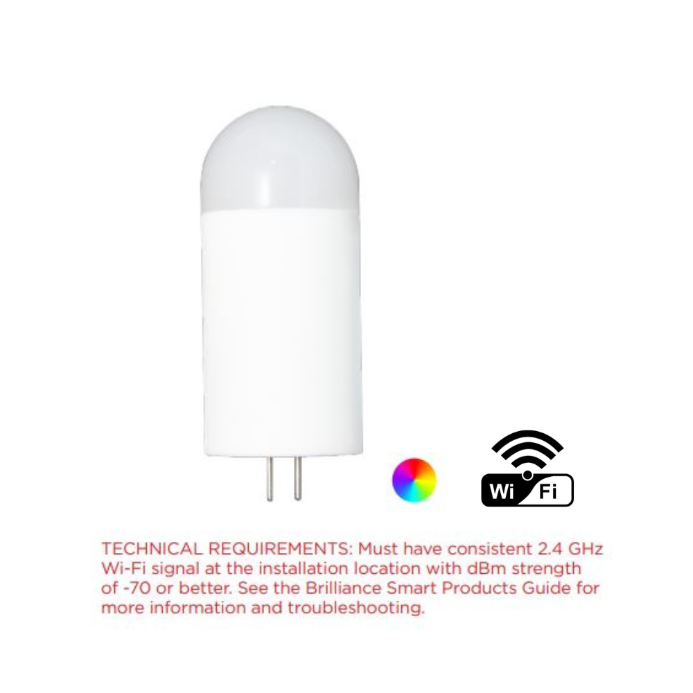 Brilliance - Chameleon G4 WiFi LED Bulb - BRI-G4-CHM-2.5-RGBW