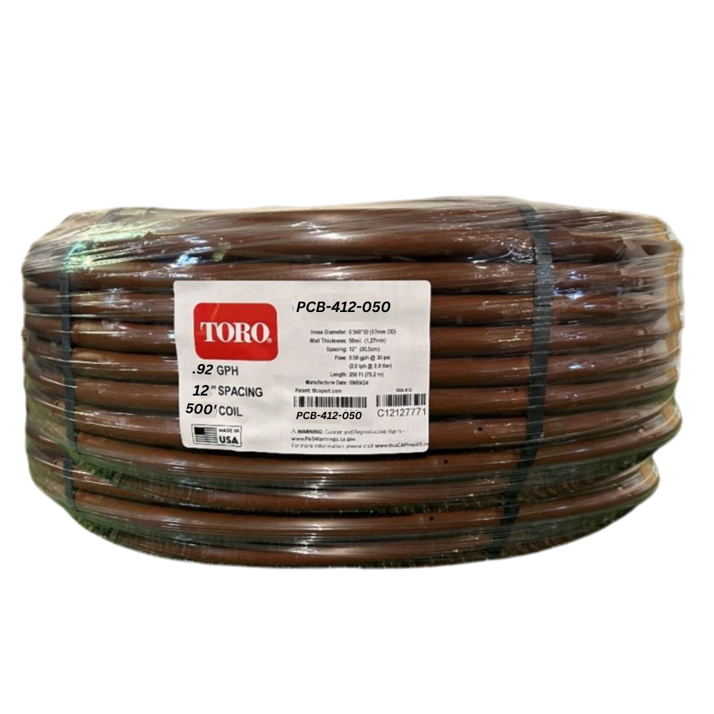 Toro - 17mm Drip In Dripline (0.92 GPH, 12'' Spacing, 500') - PCB-412-050