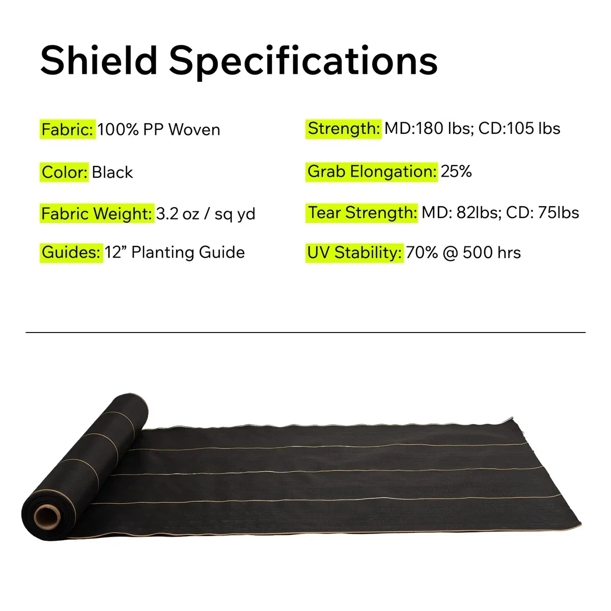 Woven Weed Barrier Fabric 3.2oz (Garden Beds, Mulch, Farms) - DOTDAY SHIELD