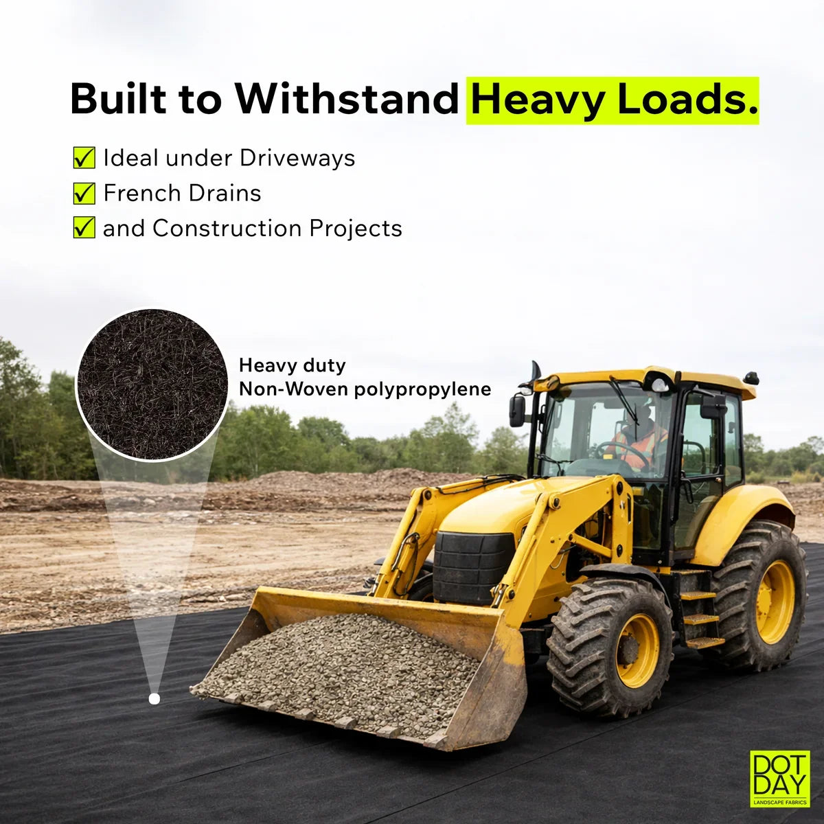 Non-Woven Geotextile 4/6/8oz (French Drains, Filtration, Retaining Walls) - DOTDAY TERRA