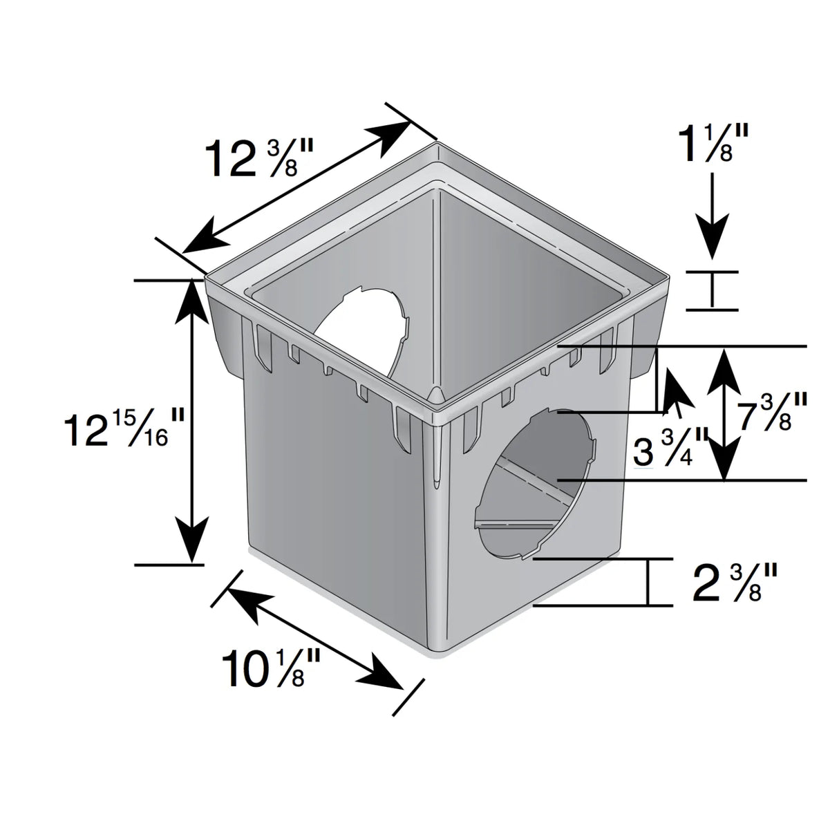 NDS - 1200GRKIT - 12'' Square 2-Hole Basin Kit (Green Grate)