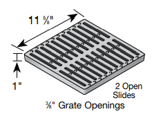 NDS - 1213 - 12" Square Catch Basin Grate, Cast Iron
