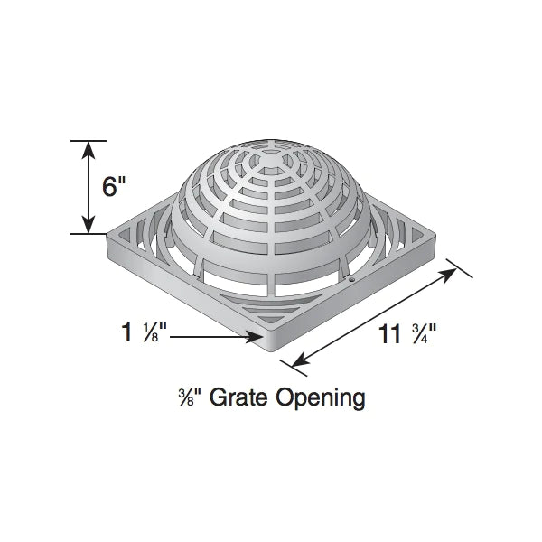 NDS - 1280 -12" Square Catch Basin Atrium Grate, Green