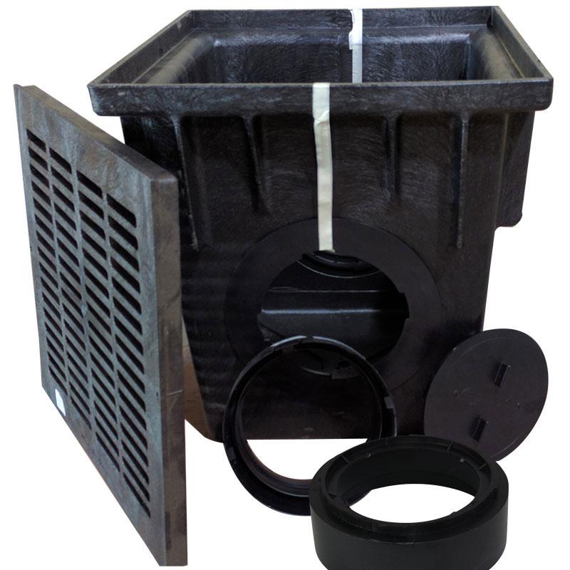 NDS - 1882BLKIT - 18'' Square 2-Hole Basin Kit (Black Grate)