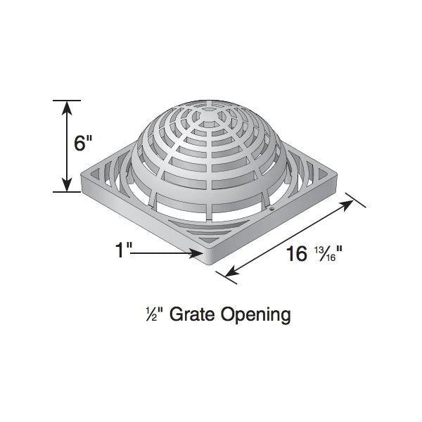 NDS - 1881 - 18" Square Catch Basin Atrium Grate, Black