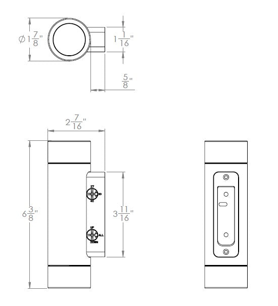 WAC Lighting - 6.5'' Up/Down Wall Cylinder Light 12V LED (Bronze) - 3611-27/30/40BZ
