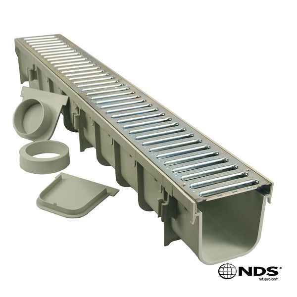 NDS - 864GMTL - 5'' Pro Series Channel Drain Kit w/ Metal Grate