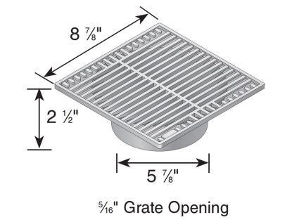 NDS - 970 - 9" Square Grate, Black