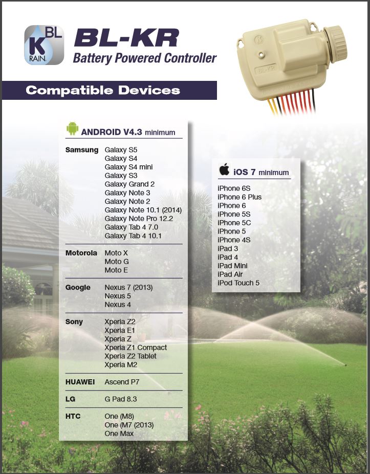K-Rain - BL-KR4 - 4 Station Battery Powered Bluetooth Controller