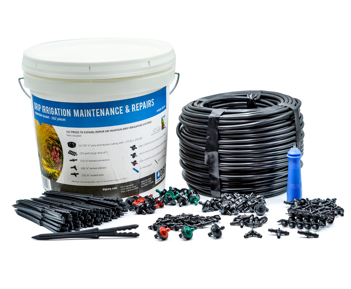 DIG - Micro Drip Irrigation Maintenance & Repair Kit (162 Piece) - DB250