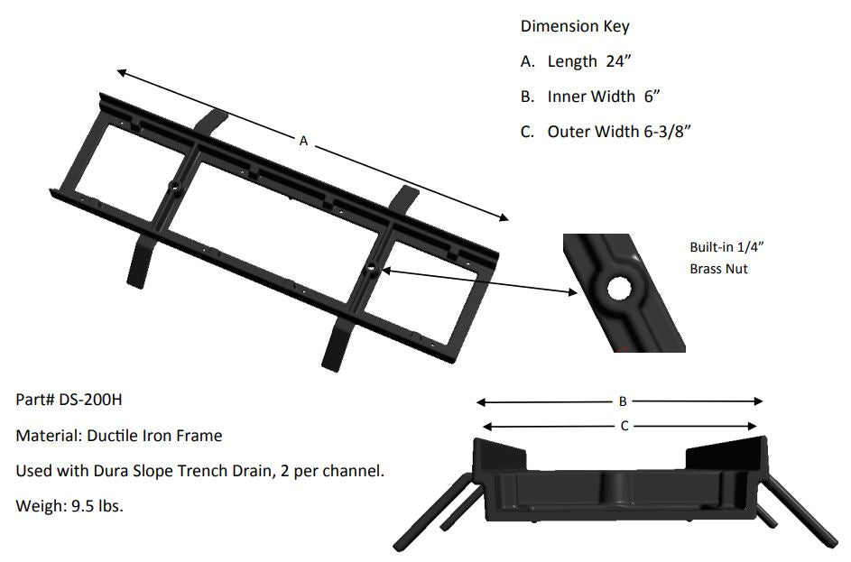 NDS - DS-200H - Dura Slope Ductile Iron Frame