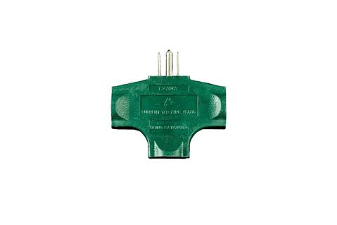 Seasonal Source - Heavy Duty 3-Way Outlet Splitter, Green - SPLIT-GRN-B