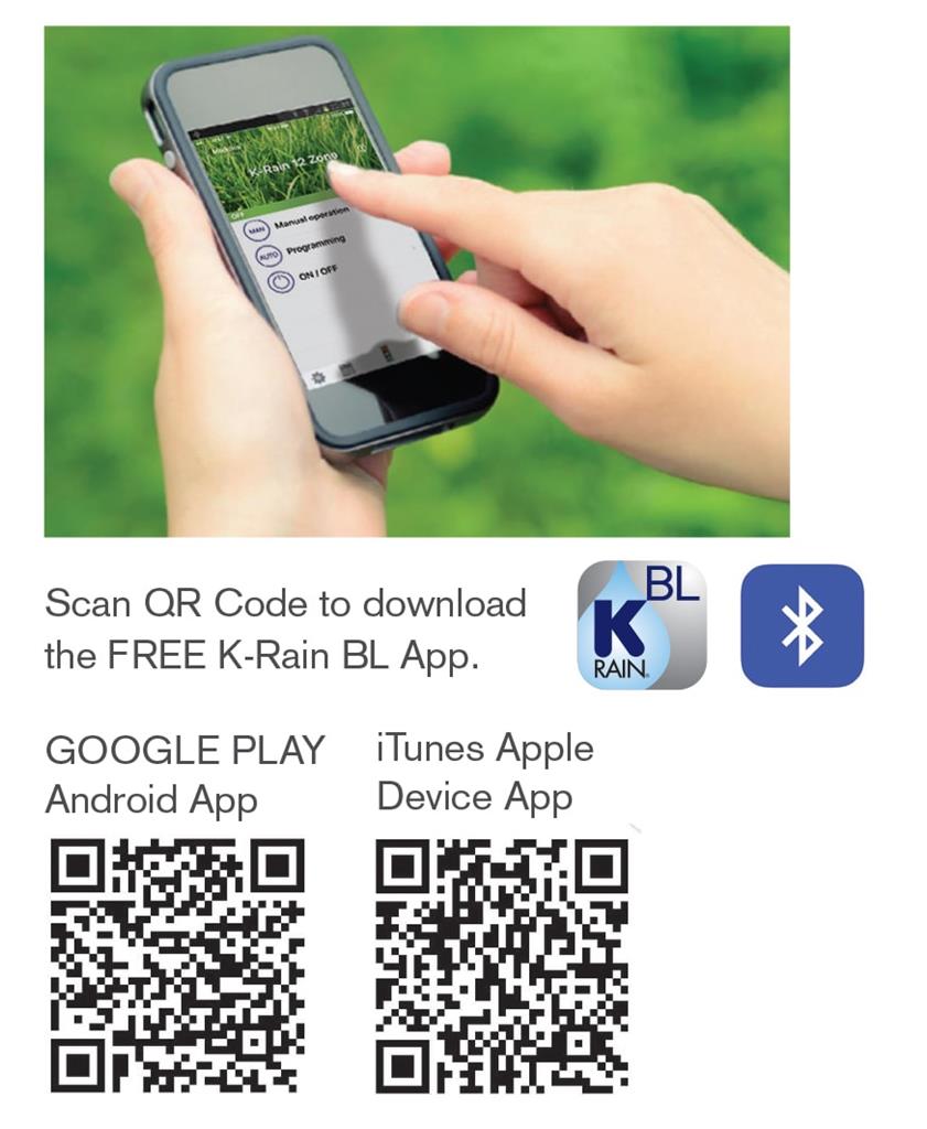 K-Rain - BL-24-6 - 6 Station Bluetooth Smart Irrigation Controller