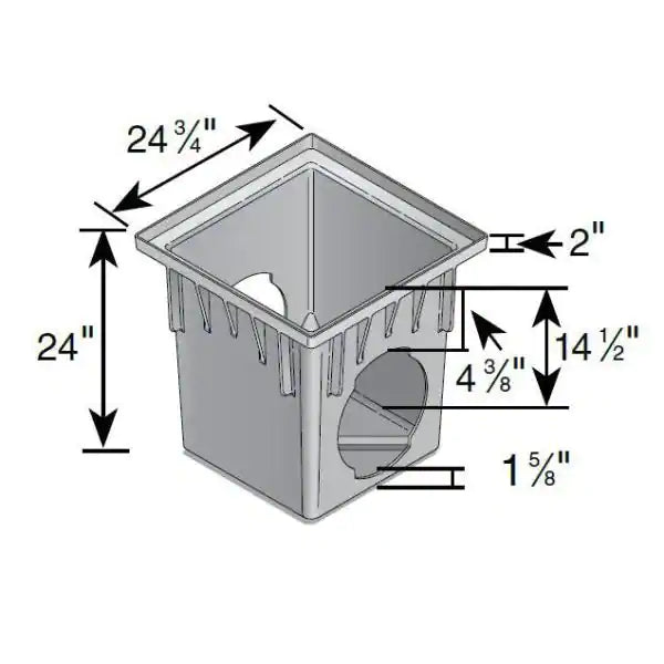 NDS - 2400BLKIT - 24'' Square 2-Hole Basin Kit (Black Grate)