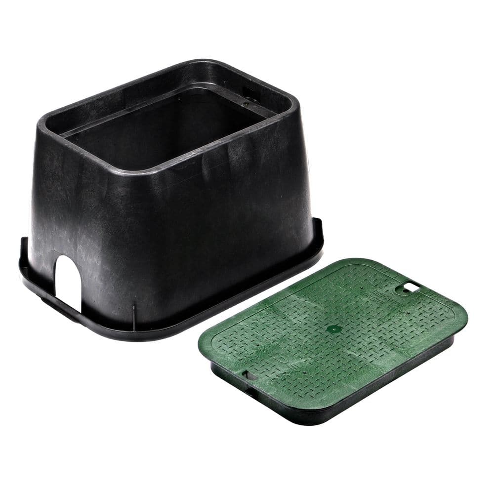 NDS - 113BC - Standard 14"x19"x12" Box and Overlapping Lid, Green Lid/ Black Body
