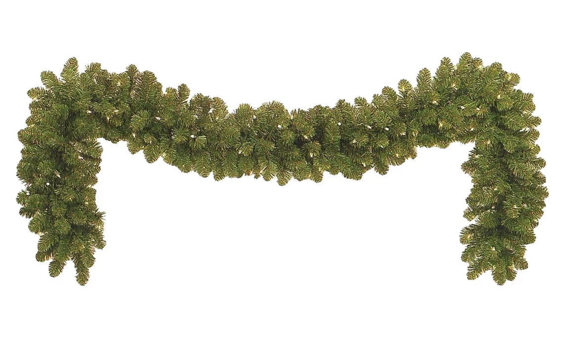 Seasonal Source - Pre-Lit Garland w/ LED Lights (9' x 14'') - LEDGAR-914-H