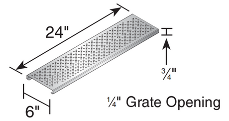NDS - DS-226 - 2' Dura Slope Stainless Steel Perforated Channel Grate