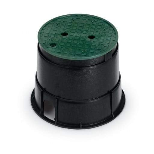 Rain Bird - PVB10RND - 10 in. Round PVB Valve Box - Black Body & Overlapping Green Lid