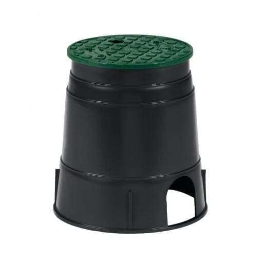 Rain Bird - PVB6RND - 6 in. Round PVB Valve Box - Black Body & Overlapping Green Lid