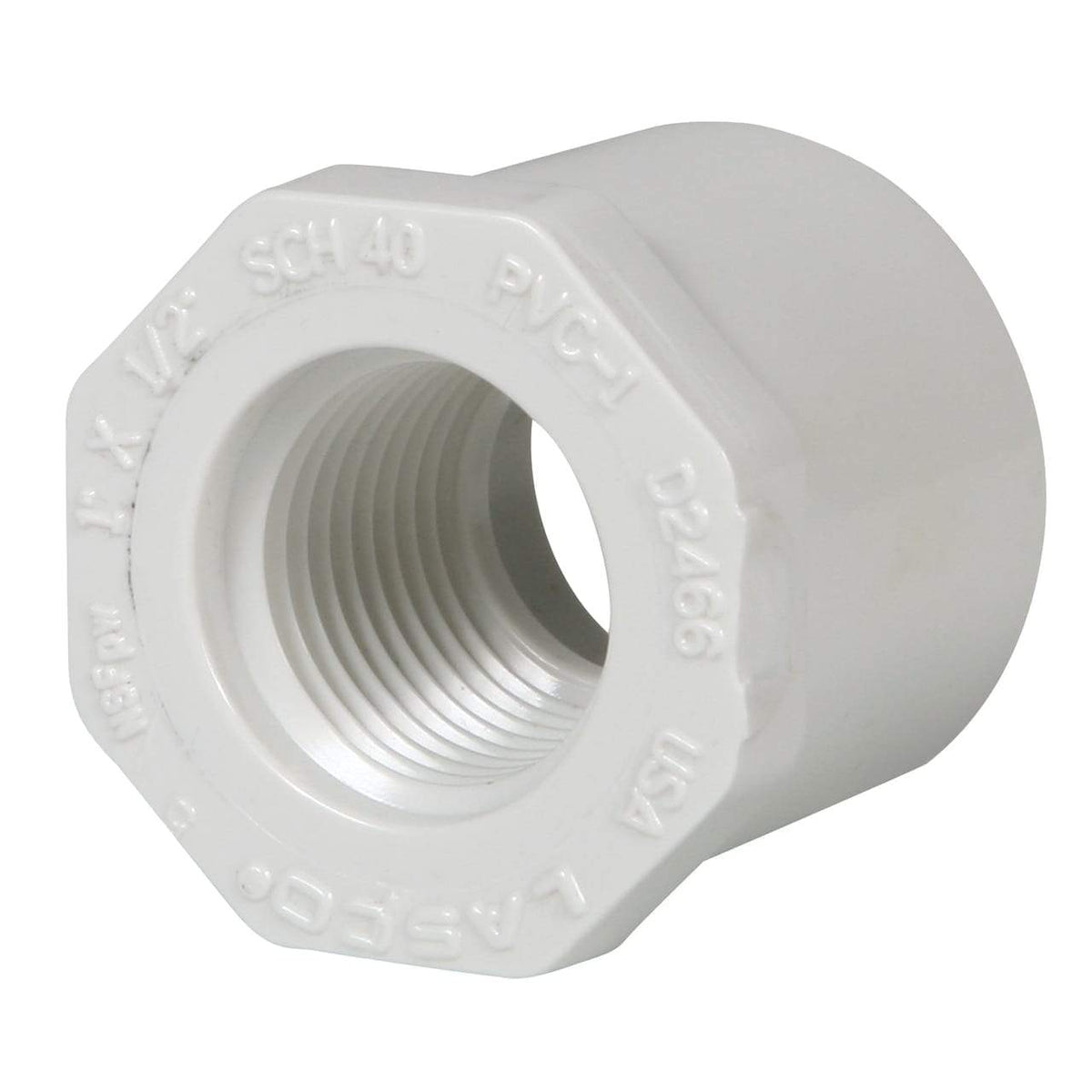 Lesso - 1 1/2 x 1/2 Sch40 PVC Reducer Bushing Spigot x FPT - 438-209