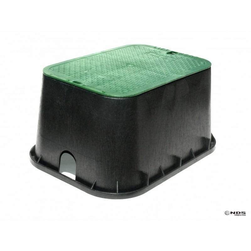 NDS - 117BC - STD 13"x20"x12" Box and Overlapping Lid, Green Lid/Black Body