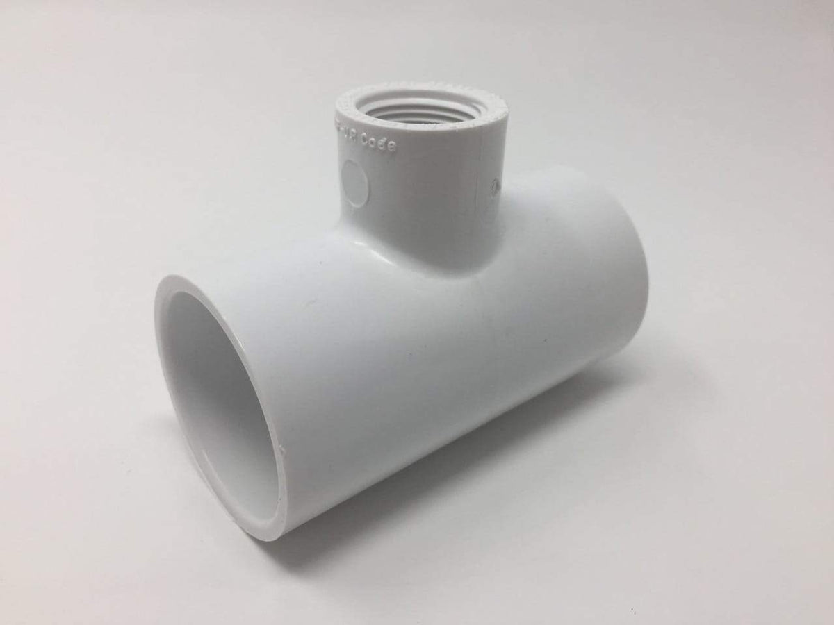 Lesso - 1 1/2 x 1 Sch40 PVC Tee Socket x Socket x Thread - 402-211