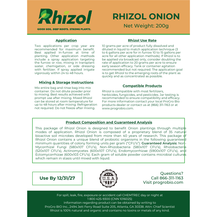 Rhizol Onion - Dissolvable Microbial Soil Inoculant