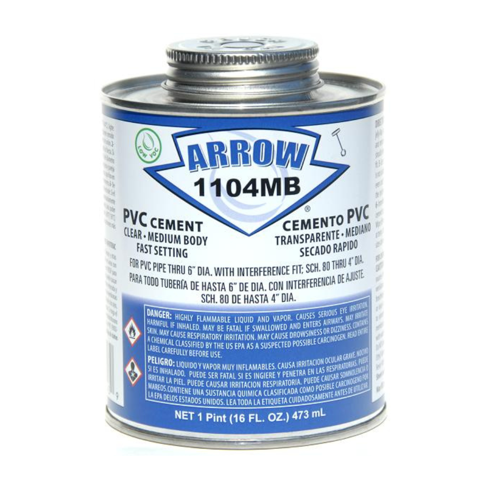 Arrow - 1104MB-P - Medium Bodied PVC Cement (Pint)