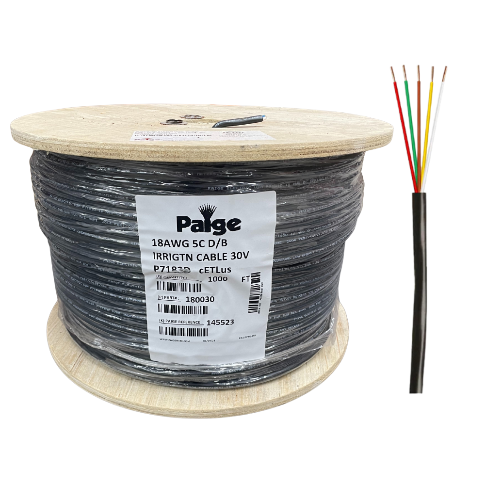 Paige - 18/5 x 1000' - 18 AWG 5 Conductor Underground Sprinkler Wire