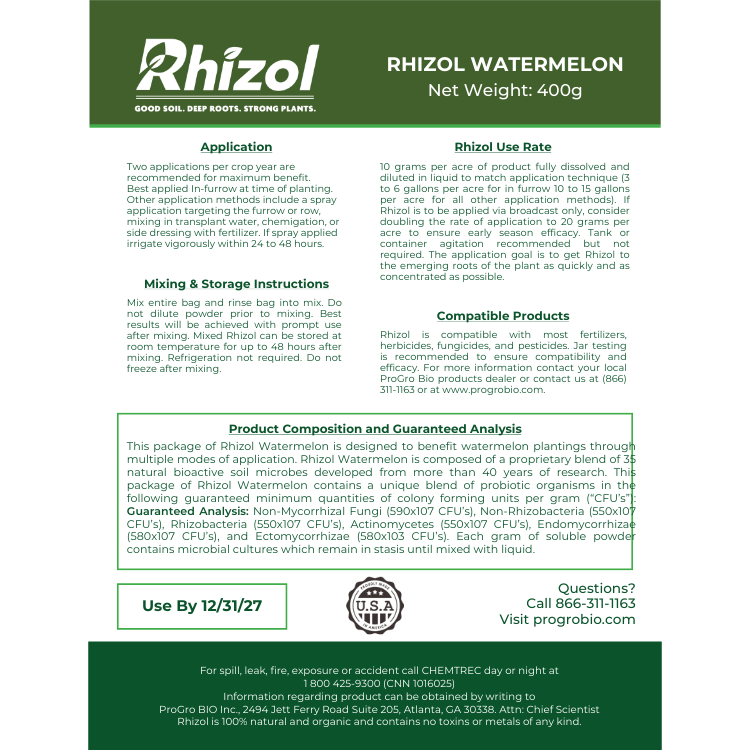 Rhizol Watermelon - Dissolvable Microbial Soil Inoculant