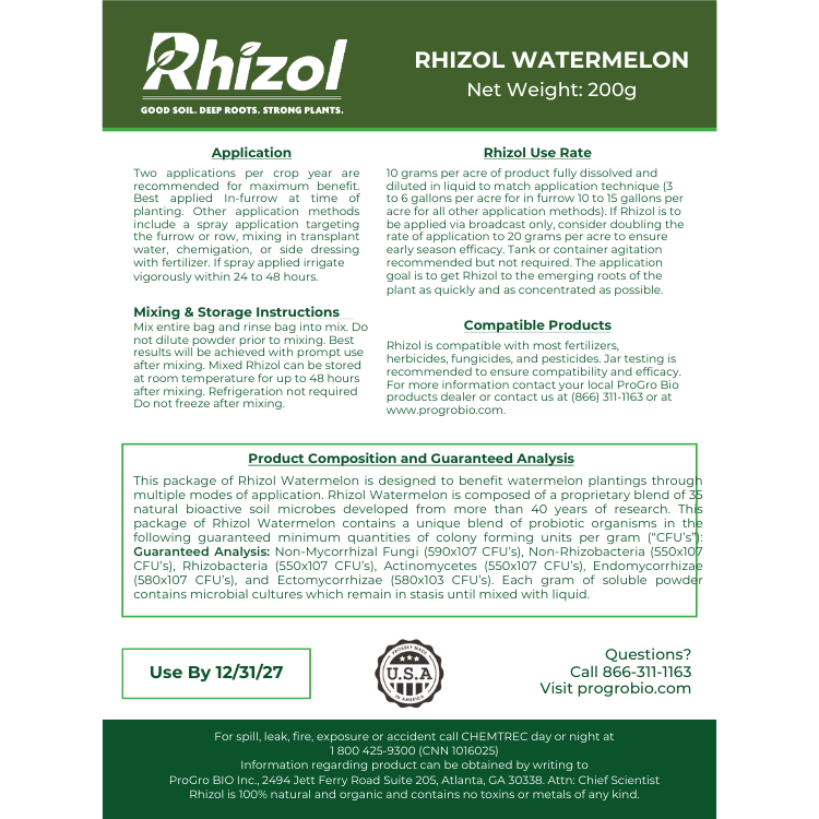 Rhizol Watermelon - Dissolvable Microbial Soil Inoculant