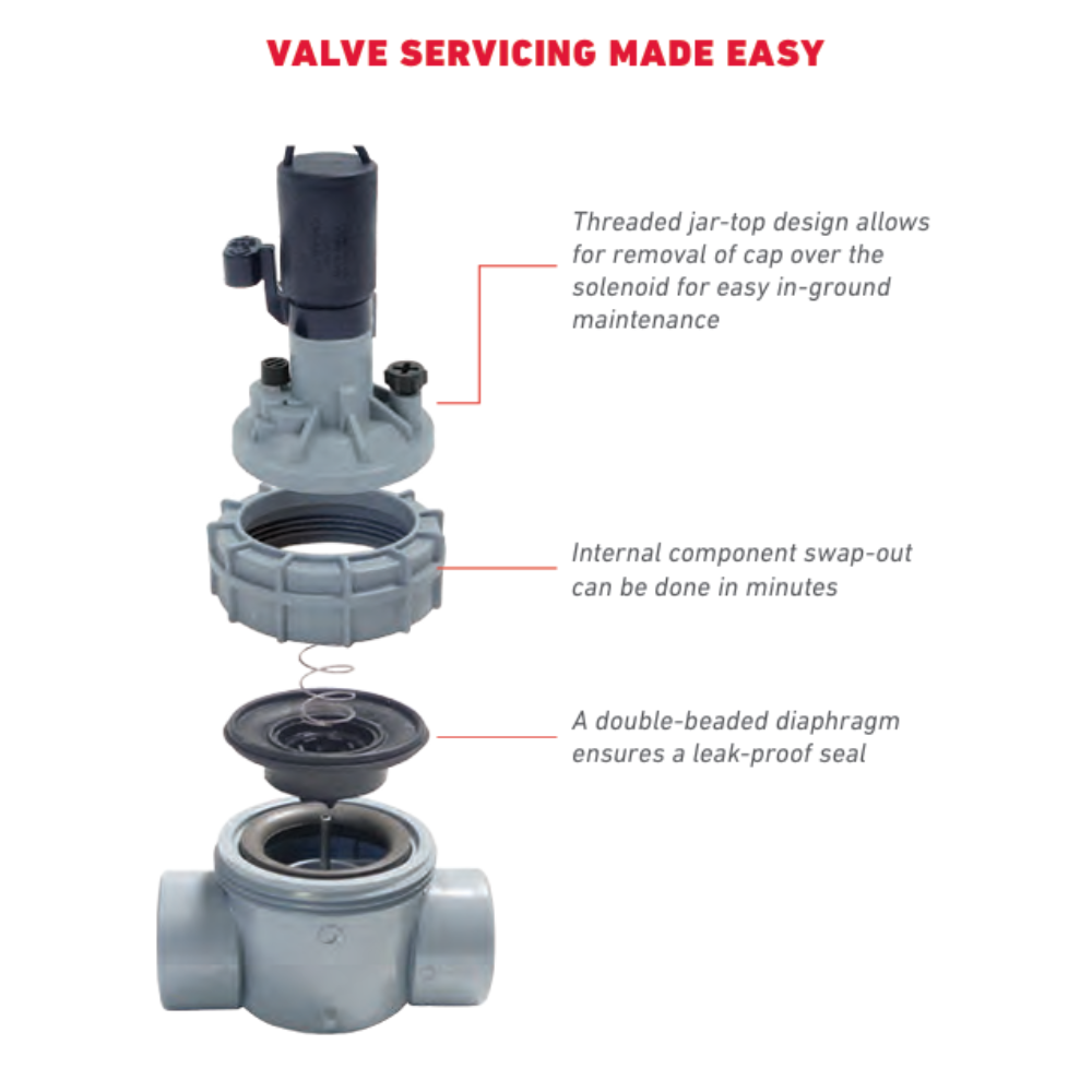 Elettrovalvola Rainbird 100DVSS 24V Per Irrigazione | 2,5 Cm Attacchi Slip | Residenziale E Commerciale