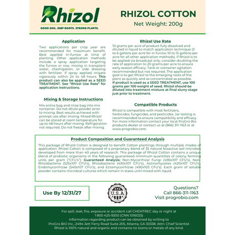 Rhizol Cotton - Dissolvable Microbial Soil Inoculant