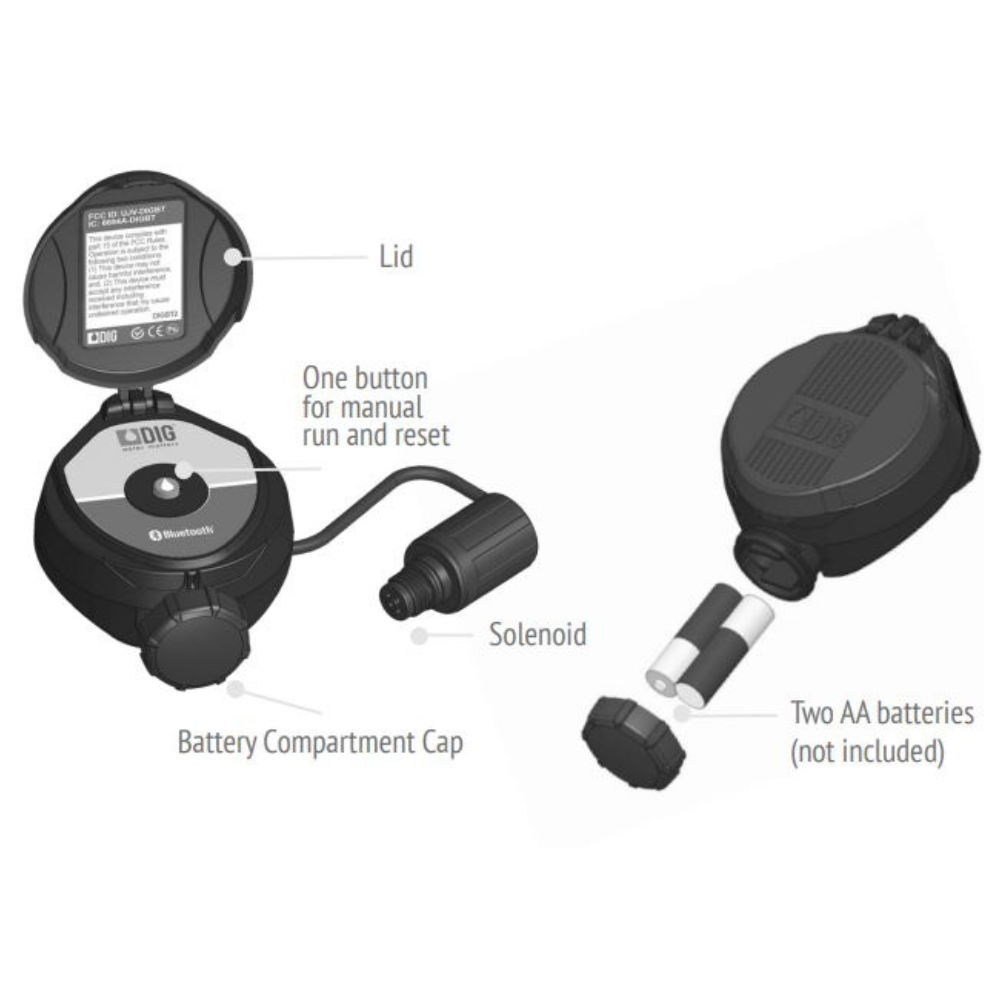 DIG - 410BT Bluetooth Battery Operated Controller w/ 1" Valve - 410BT-100
