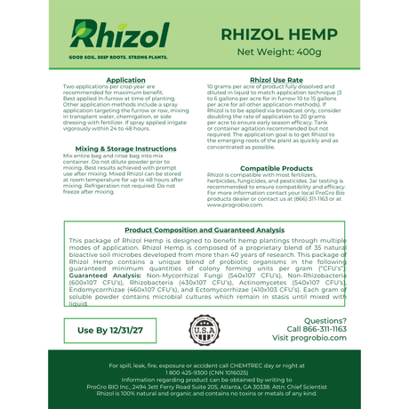 Rhizol Hemp - Dissolvable Microbial Soil Inoculant